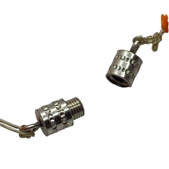 Necklace Orange Vintage Womens Acrylic Ceramic Funky Fun Clasp Beaded 24" - Picture 5 of 11